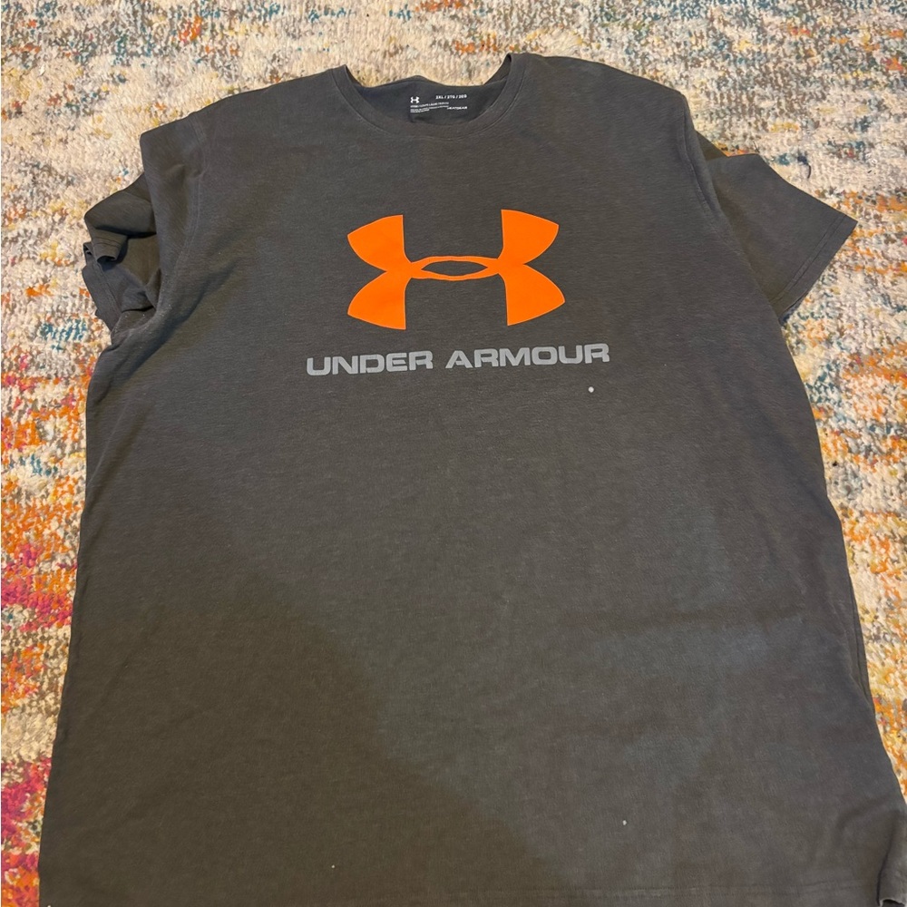 Under Armour Gray T-Shirt with Orange Logo